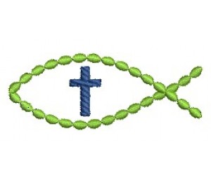 Stickdatei - Kreuz Wasser Fisch